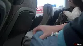 i flashed my huge cock and got a risky handjob on the bus
