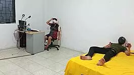 Young Latina sits as I masturbate for her in homemade video