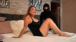 Burglar breaks into stunning milf's house and they fuck passionately.