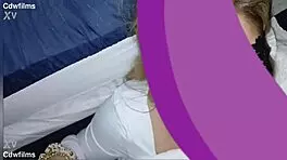 Young woman lets cum on face