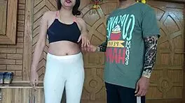 teen tricked into getting naked for personal trainer and sucking his cock morning yoga class with sexy student