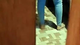 Spying on Latina Slut, She Catches Me and Begs for Doggy Fuck