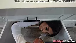 Teen Step Daughter Sucks Step Dad Behind Step Mom's Back