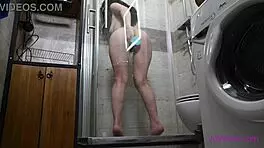 Horny teen 18+ really needed to cum before taking that shower 😉