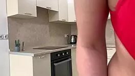 I Feel Super Wild Masturbating on the Kitchen Counter with Toys