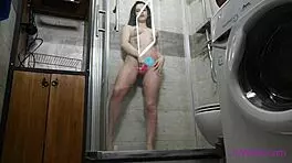 Horny teen 18+ really needed to cum before taking that shower 😉