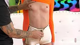 Petite Carmen Rae addicted to Bryan Gozzling's hardcore fucking.