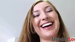 Nerdy Gracie May Green receives cum spray after intense pounding