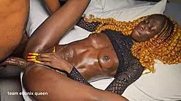 Skinny Sarah returns for hardcore fucking, bending over in doggystyle with big cock.