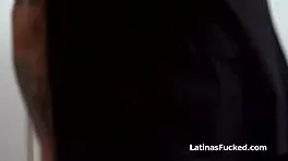 latina roomie bends over after deepthroat, moaning loud