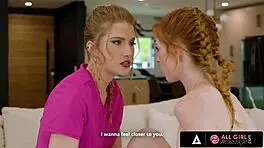 Two Hot Lesbian Redheads Intensely Lick Wet Pussies