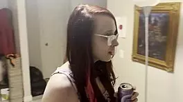 Step dad catches out late drinking he wont tell step mom if she lets him fuck both her holes