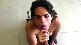 Beautiful Latina Milf Passionately Loves Sucking Huge Cock for Cum in Mouth