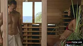 latina perv teen 18+ seduces dilf in sauna 😍
