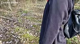 Shy Russian girl gives slobbery blowjob on first date in the woods