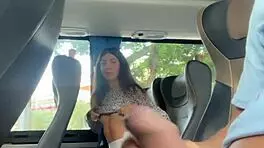 Public dick flashing - risky handjob in public bus full of people until he cum