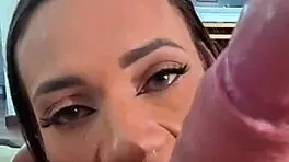 Teen Brunette Latina Loves Rimjob - Pov Natural Tits Bounce Sloppy Blowjob and Cum in Mouth