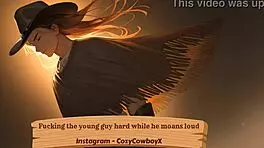 fucking the young guy hard while he moans loud