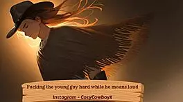 fucking the young guy hard while he moans loud