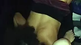 Petite slut gives sloppy blowjob to big black cock