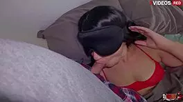 morning blowjob and cum in throat for sexy stepmom