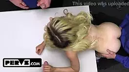 pervz feisty blondes undergo public interrogation and punishment in the office
