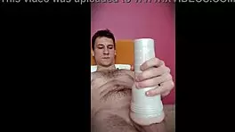 pretty boys uses toy to help him cum