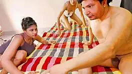 Intense threesome creampie action explodes