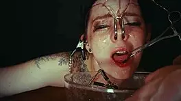 Emo Bondage Whore Faces Tied And Punished With Piss