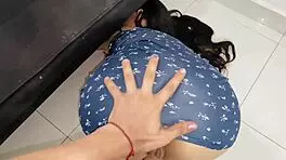 Pov latina neighbor stuck and fucked pussy