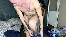 My Friend And I Fucking Young Hot Bitch All Night, Cum On Her Pussy After Double Penetration