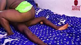 horny african wife happy to meet lover naked and hard so sits wet pussy on cock