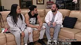 Mia pussy shocked and blasted with cum in close-up