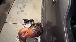 trucker married girl sucks my dick in the parking lot like a lot lizard she a truck stop slut