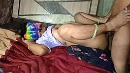 young indian couple engages in anal sex in village setting