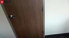 Petite Chinese-looking white girl Myra excitedly gets BananaFever certified at hotel with banana