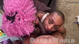 Suggestive Deepthroat Session With Two Ebony Sluts And Big Black Cock