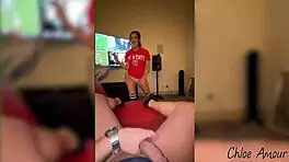 Game day distractions with hot college roommate