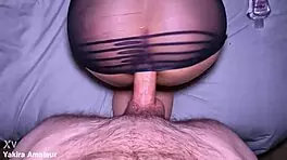 hot milf rubbing huge cock with her hairy pussy 😈