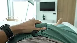 guy imagines hard sex with petite brunette and jerks off 😈