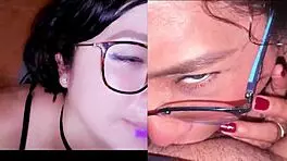 Two sluts sucking cock for money, Dafri and Samy swallowing cum