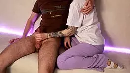 Skinny European Babe Jerks Off While Watching Movie With Classmate