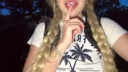 I got lost in the jungle and groped my juicy pink pussy and big natural tits 😍🌿