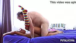 Putalocura - chilena camila bow disfrazada de cerdita cabalga y traga lefa de torbe