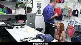 Redheaded Thieves Caught In Act: Milf And Teen 18+ Plea With Threesome Blowjob And Cum In Mouth Finale