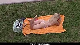 spying and fucking sexy babe outdoors