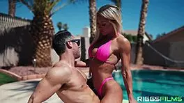 ripped bikini fitness model fucking outdoors passionately