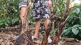 Pinay asian teen 18+ gets fucked in public near the road