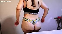 Cute tubby babe spreads her nasty asshole for you in pov