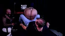 brunette spanked begged mercy presenter exposed tits